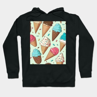 Ice Cream Pattern Illustration Design Birthday Gift ideas for Ice Cream Lovers Hoodie